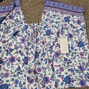 Joie Blue and Purple Floral Trousers